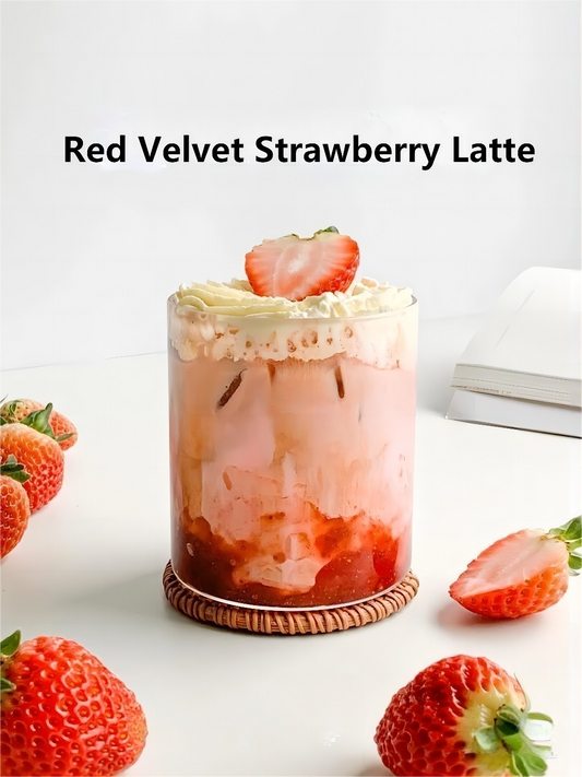 HOMEMADE RED VELVET STRAWBERRY LATTE