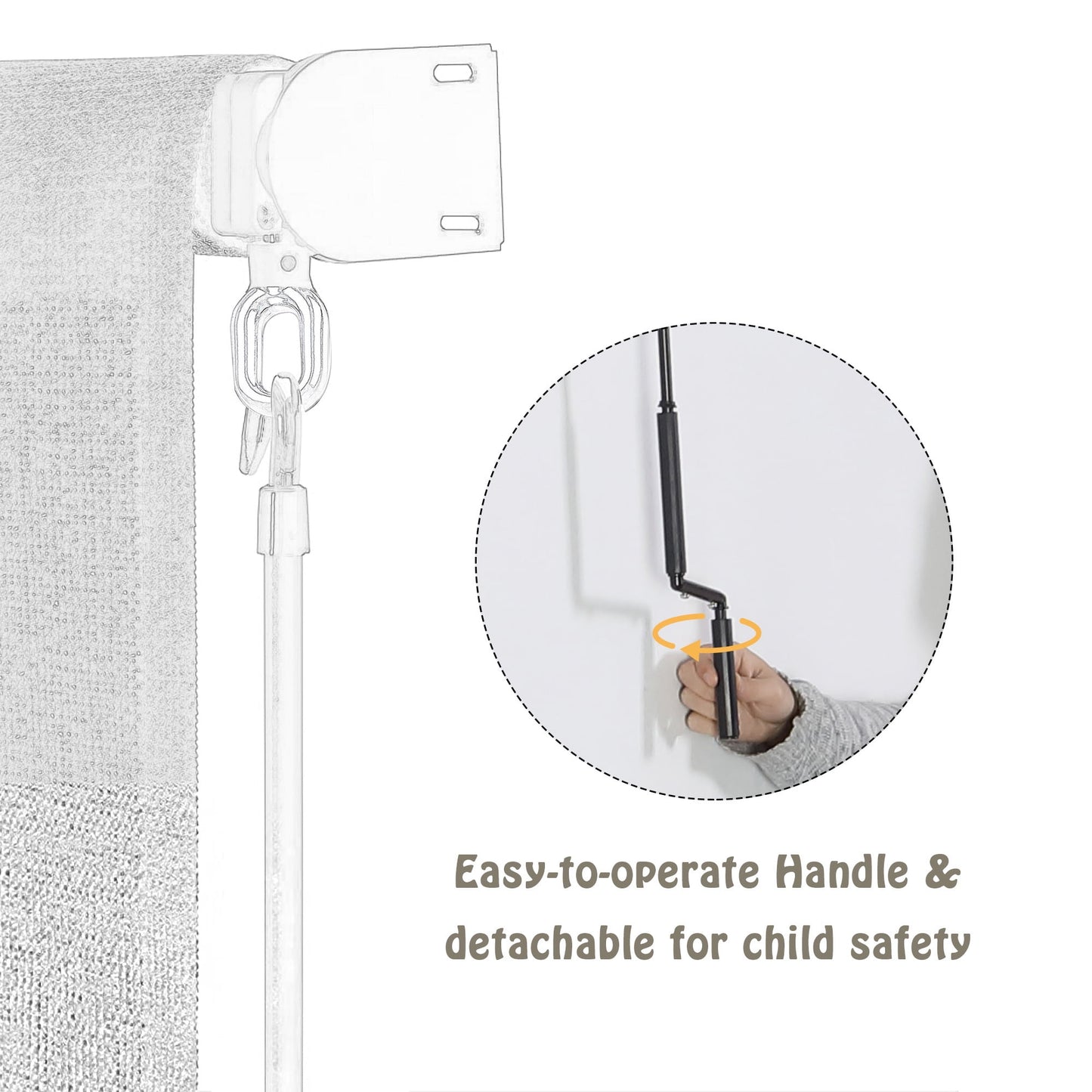 Superjoe 8x8 ft Crank Operated Outdoor Roller Shade Patio Cordless Blinds 95% Block,Brown