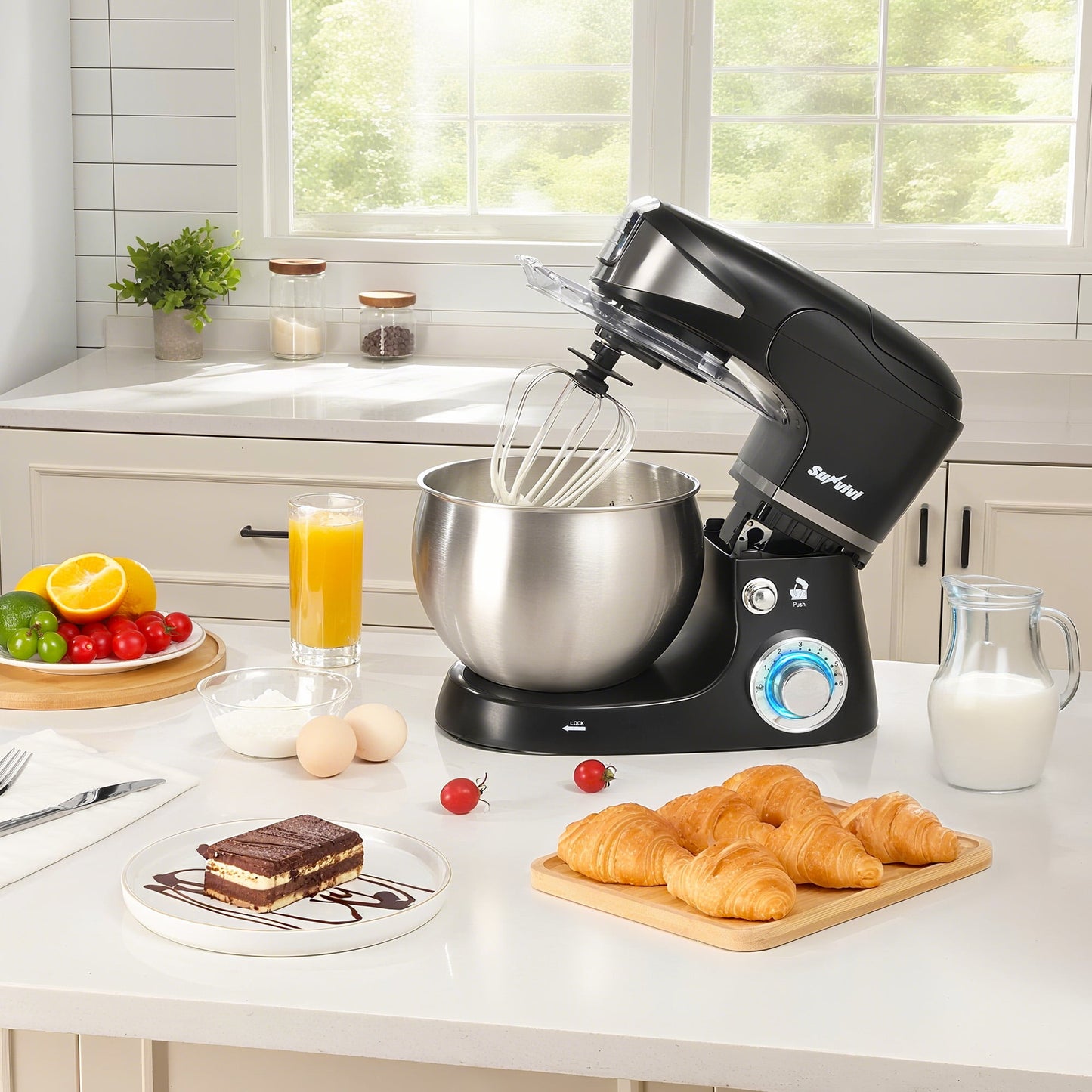 Heynemo 3-in-1 Electric Stand Mixer With Blender & Juicer - 6.5QT, Black