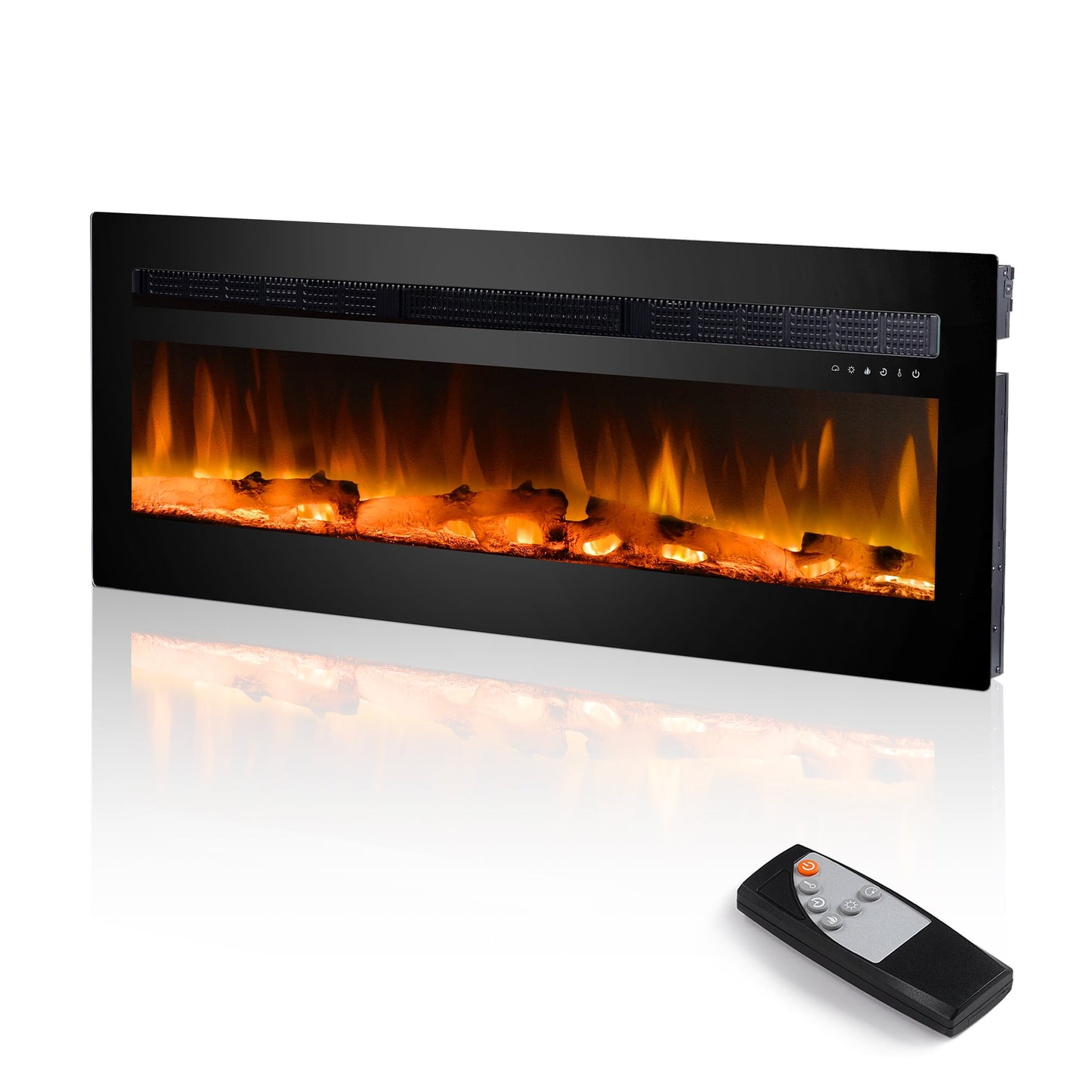 CozyHom 50 Inch Electric Fireplace, Recessed Wall Mounted Electric Fireplace Inserts, Adjustable Flame Colors & Temp Fireplace with Touch Screen and Remote Control