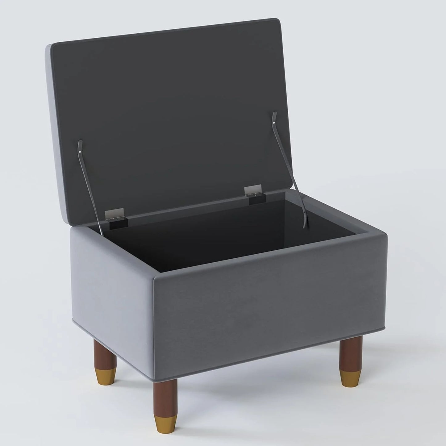 Heynemo Suoperjoe Square Storage Ottoman, Vanity Chair Footstools, Support 300lbs Versatile Seat for Living Room, Bedroom and Entryways, Dark Gray