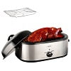 Superjoe 20 QT Roaster Oven with Self-Basting Lid, Electric Turkey Roaster Oven with Removable Pan & Rack, Stainless Steel