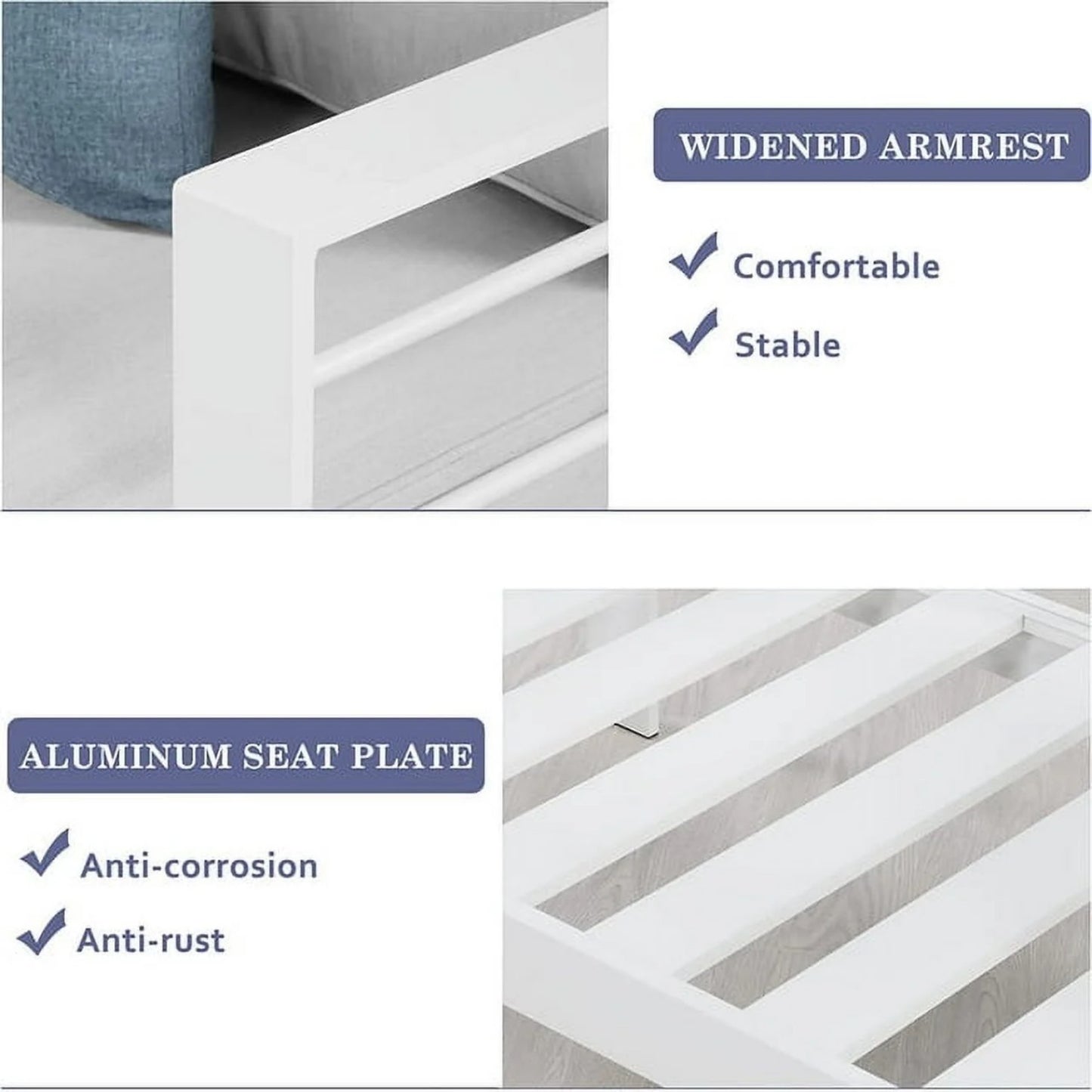 Superjoe Superjoe 2-Piece Outdoor Patio Aluminum Armchair Sofa with Cushions, White