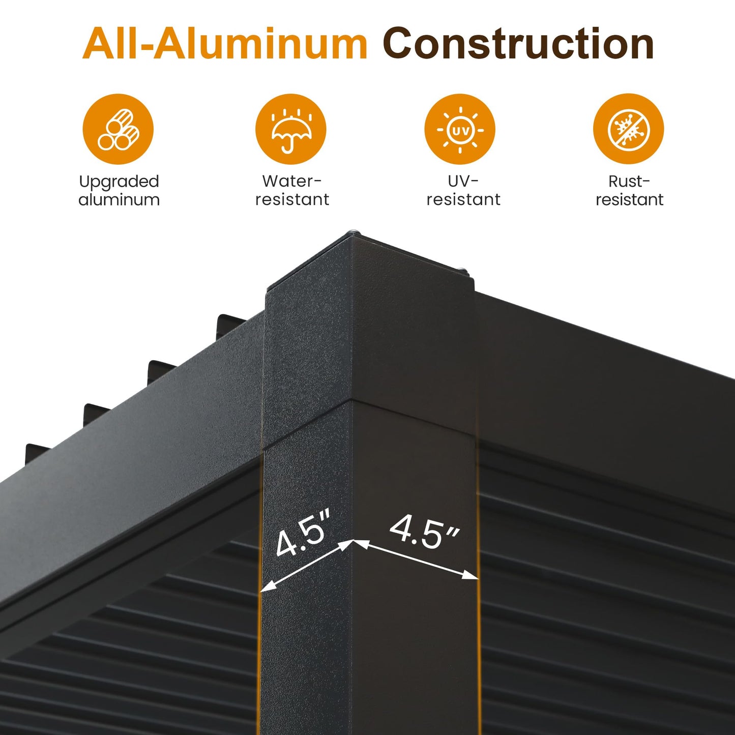 Heynemo 12'x20' Adjustable Louvered Pergola, Heavy-Duty Aluminum Outdoor Pergola, Adjustable Metal Hardtop Roof Pergola for Patio, Deck, Garden, Yard, Black