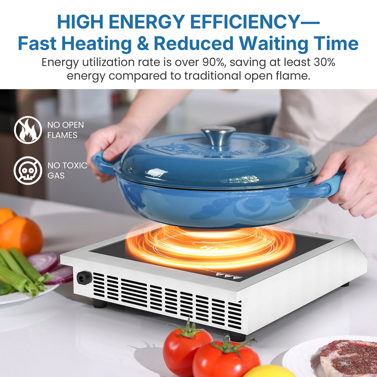 Heynemo Portable Induction Cooktop, 1800W Electric Induction Cooker Hot Plate 10 Power 14 Temperature Setting, Countertop Burner with Timer, Black