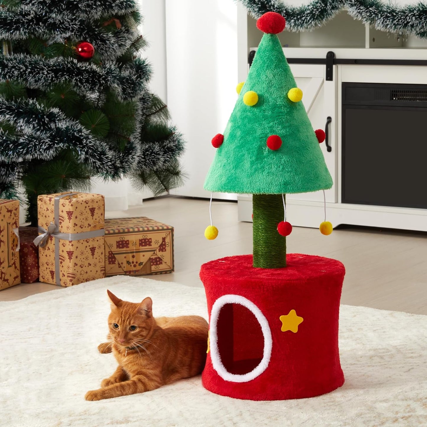 Keygarzone Cat Christmas Tree Tower for Indoor Cats