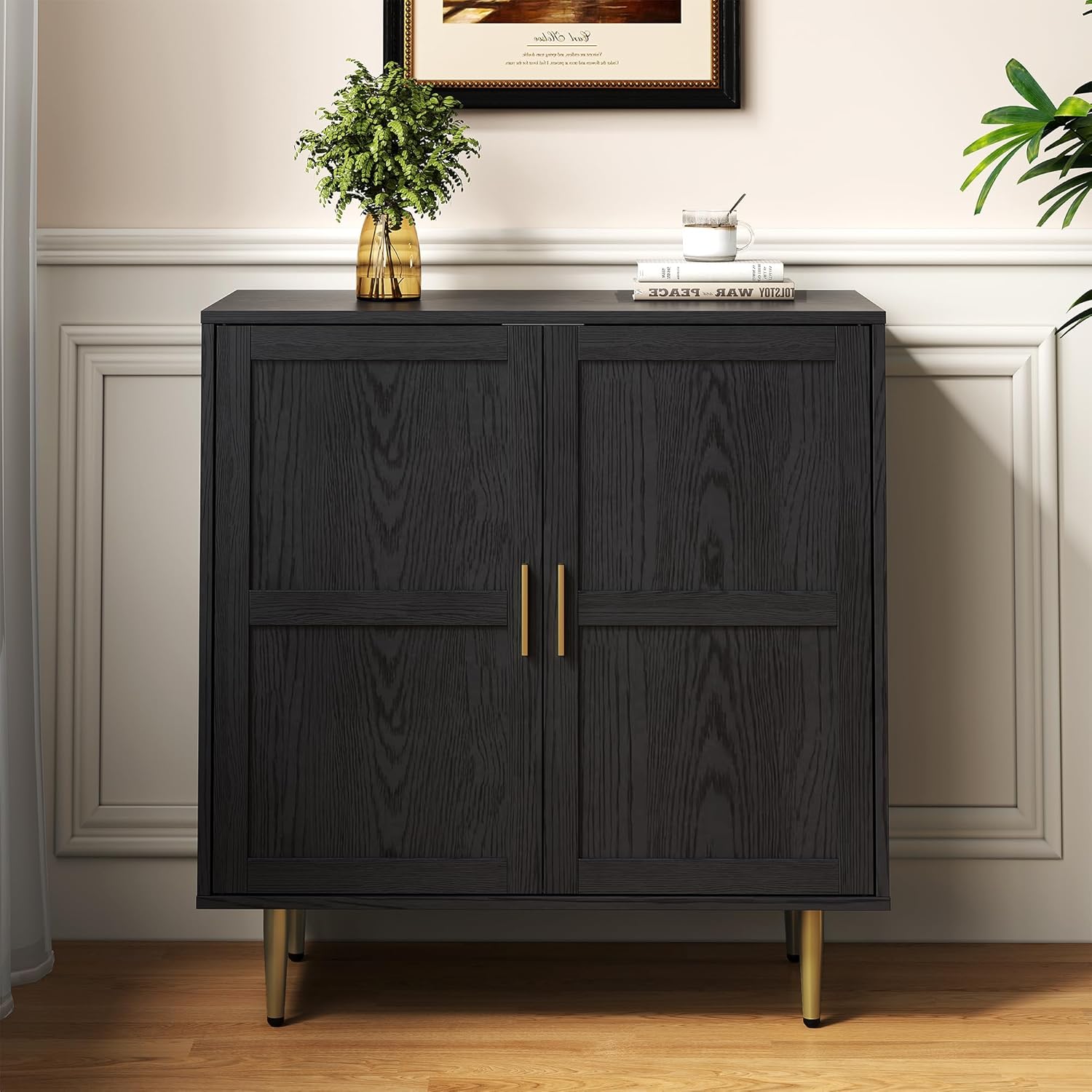 RoyalCraft 2-Door Storage Cabinet, Modern Wood Credenza with Adjustabl ...