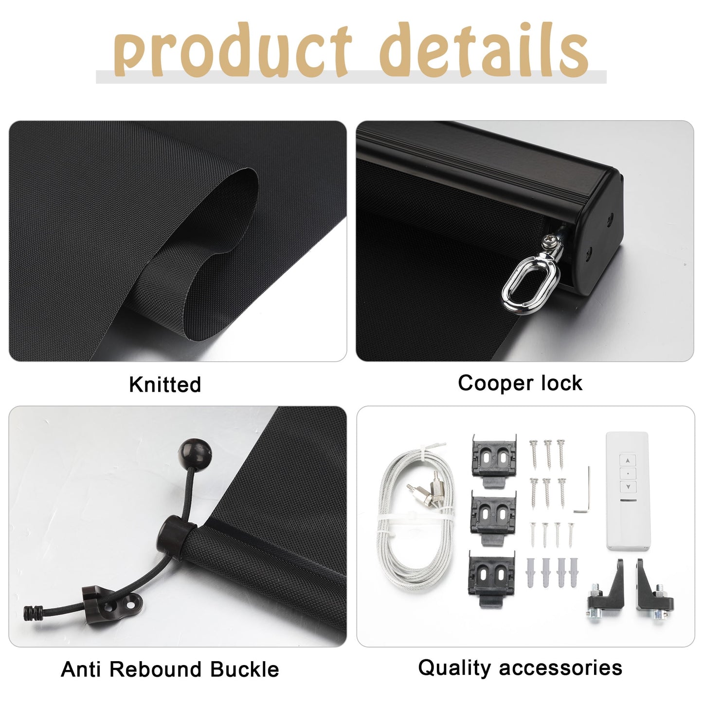 Superjoe 6x8 ft Crank Outdoor Operated Roller Shade Patio Cordless Blinds 95% Block, Black