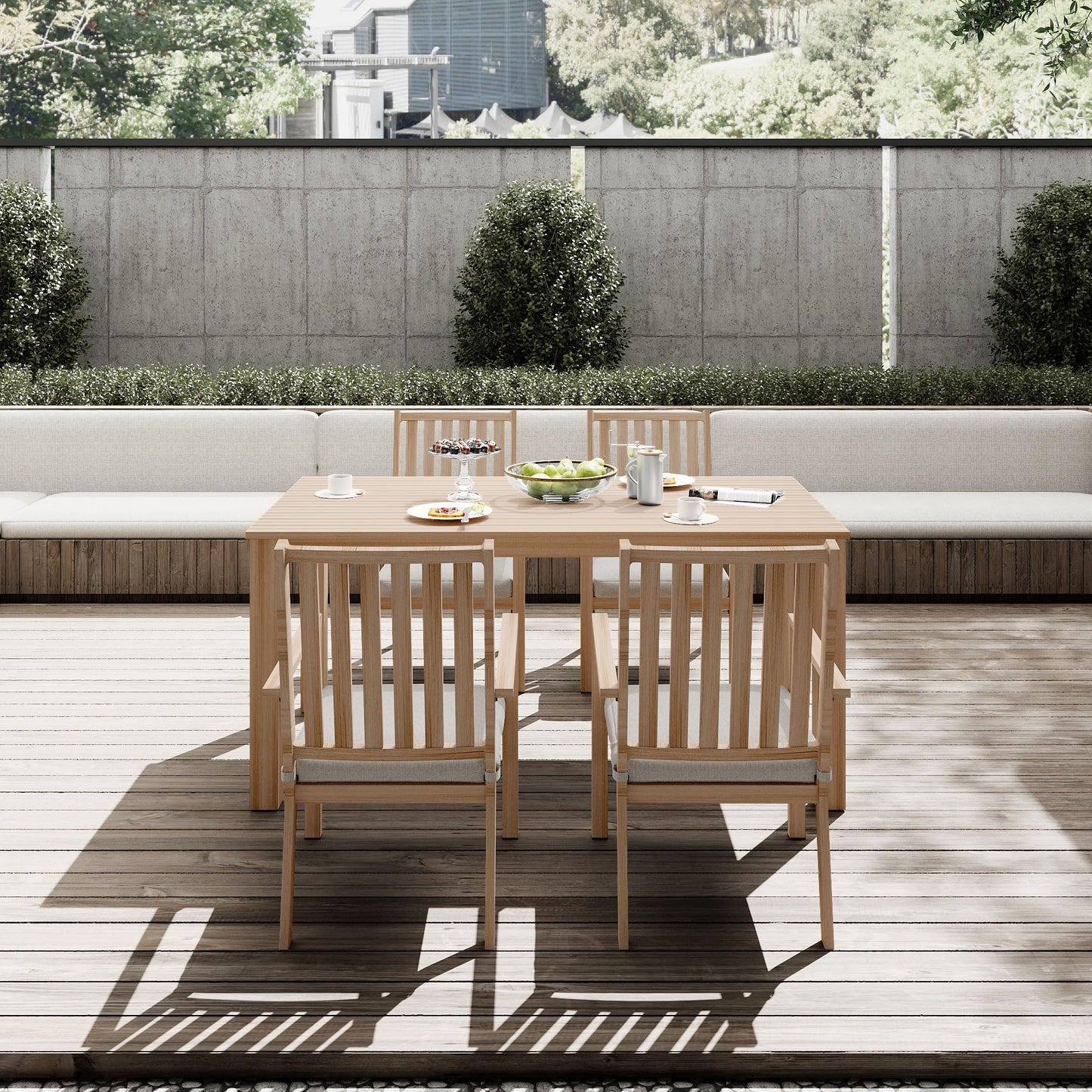 May in Color Aluminum 5 Pieces Patio Dining Sets, Outdoor Dining Table with 4 Chairs, Outdoor Patio Dining Furniture Set with Removable Cushion for Garden, Lawn, Backyard, Brown