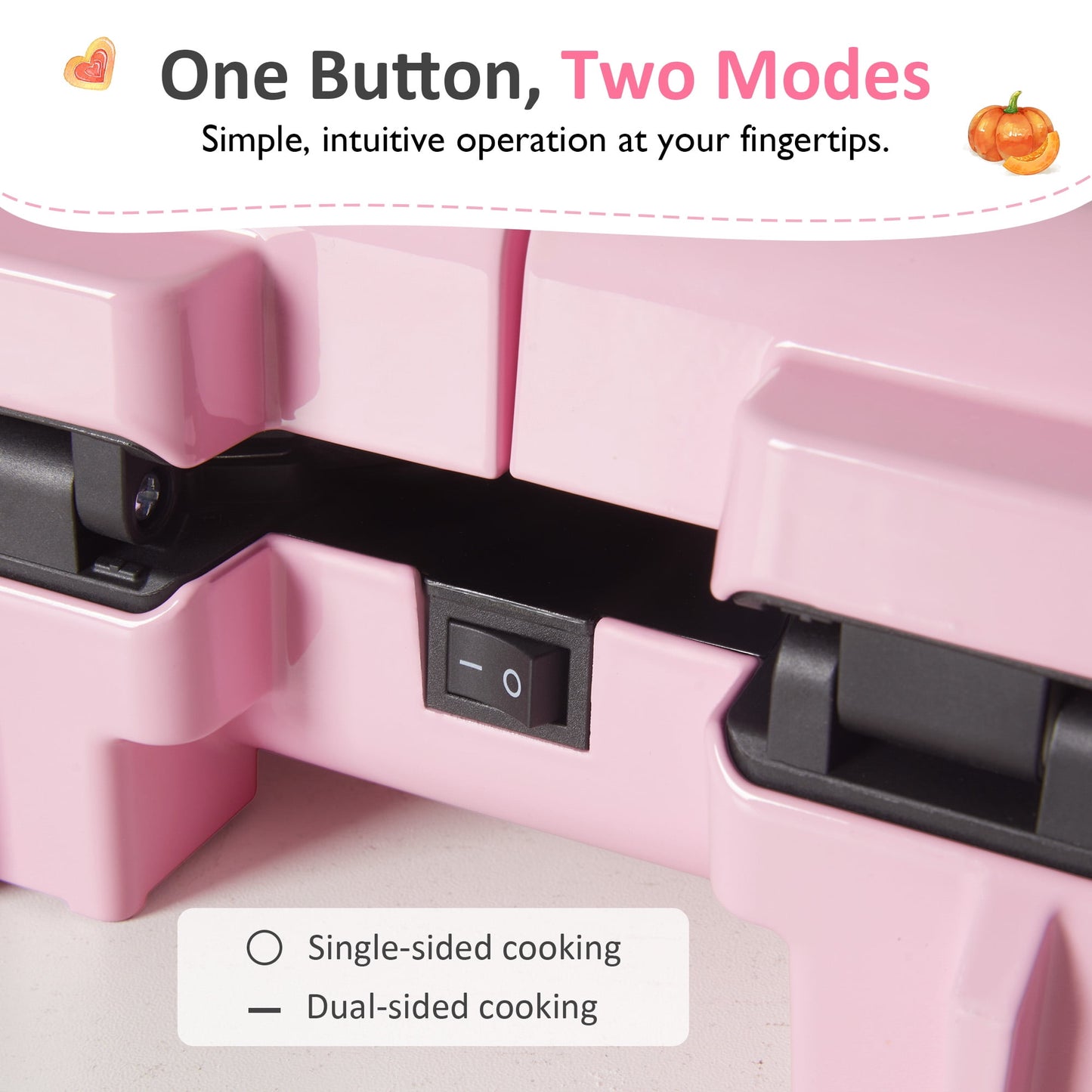 Heynemo Double Waffle Maker with Removable Nonstick Plates and One-Touch Control