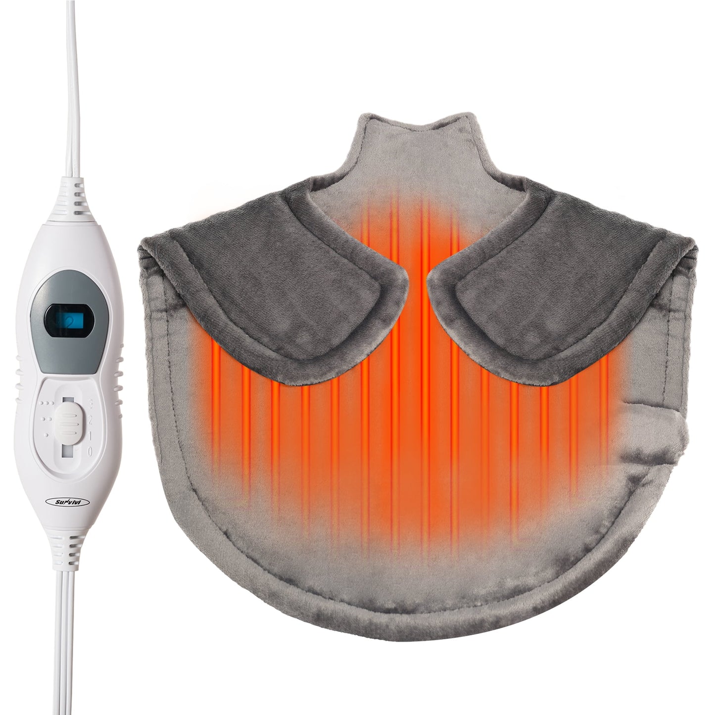 Royalcraft Queen Size Gray Electric Blanket, Flannel + Lamb Wool Material, 100x90in