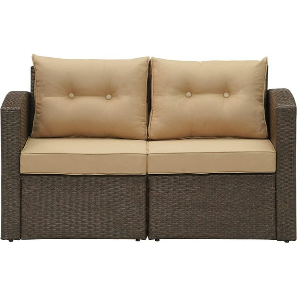 Royalcraft Outdoor Patio Furniture,10 Pieces All-Weather Patio Conversation Set Wicker Sectional Sofa with Non-slip Cushions,Aluminum Frame,Grey