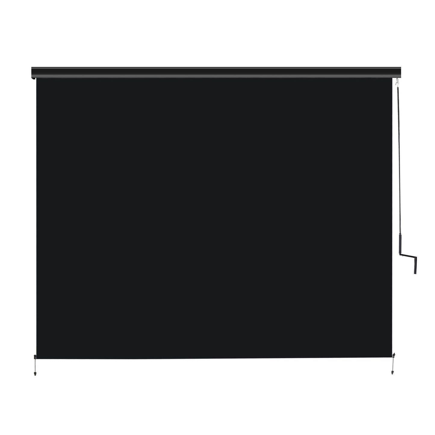 Superjoe 6x8 ft Crank Outdoor Operated Roller Shade Patio Cordless Blinds 95% Block, Black