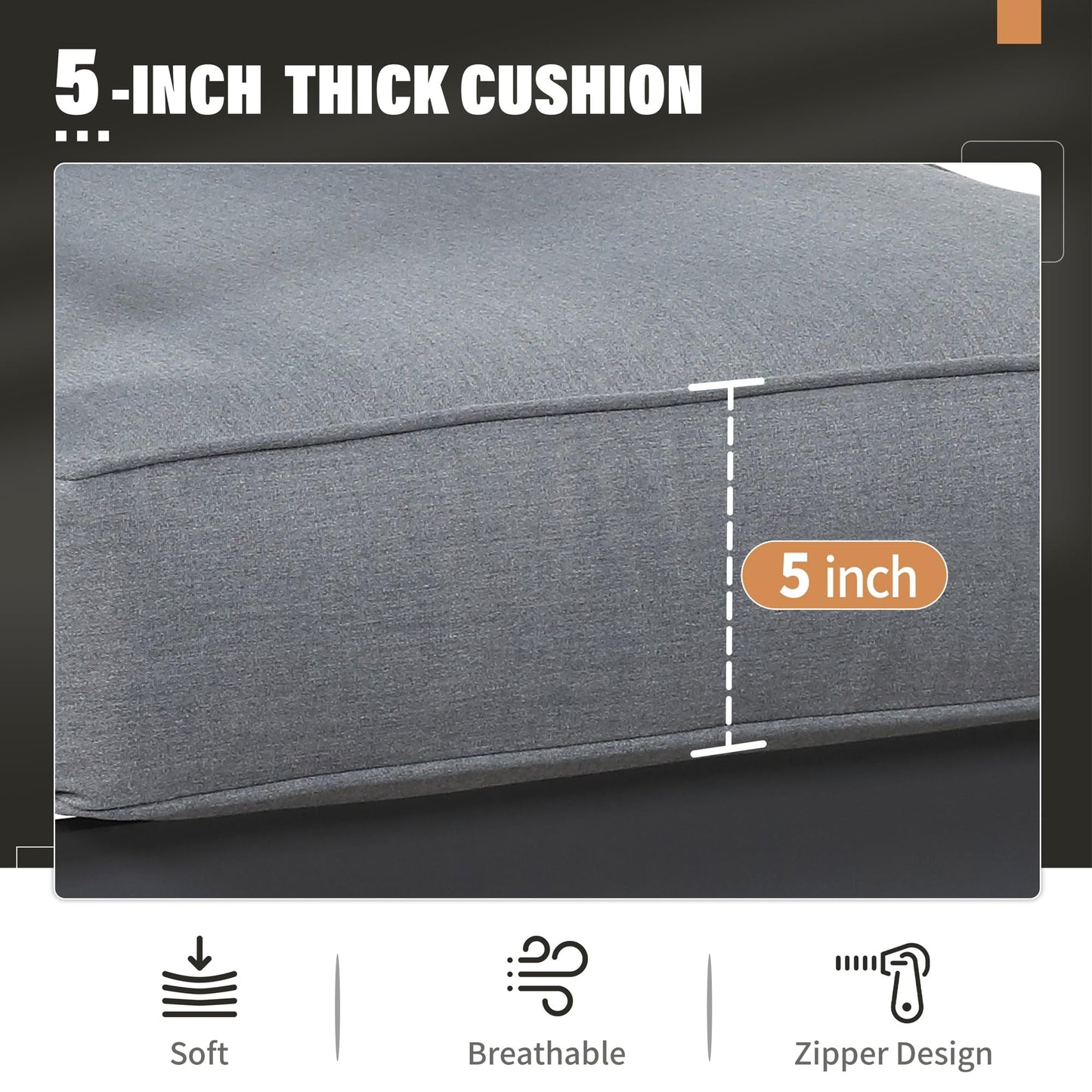 CozyHom 2-Seat Modern Outdoor Patio Aluminum Sofa Furniture Sets Clearance, All-Weather Patio Furniture Decorative Chairs Sofa Loveseat With Cushion, Gray