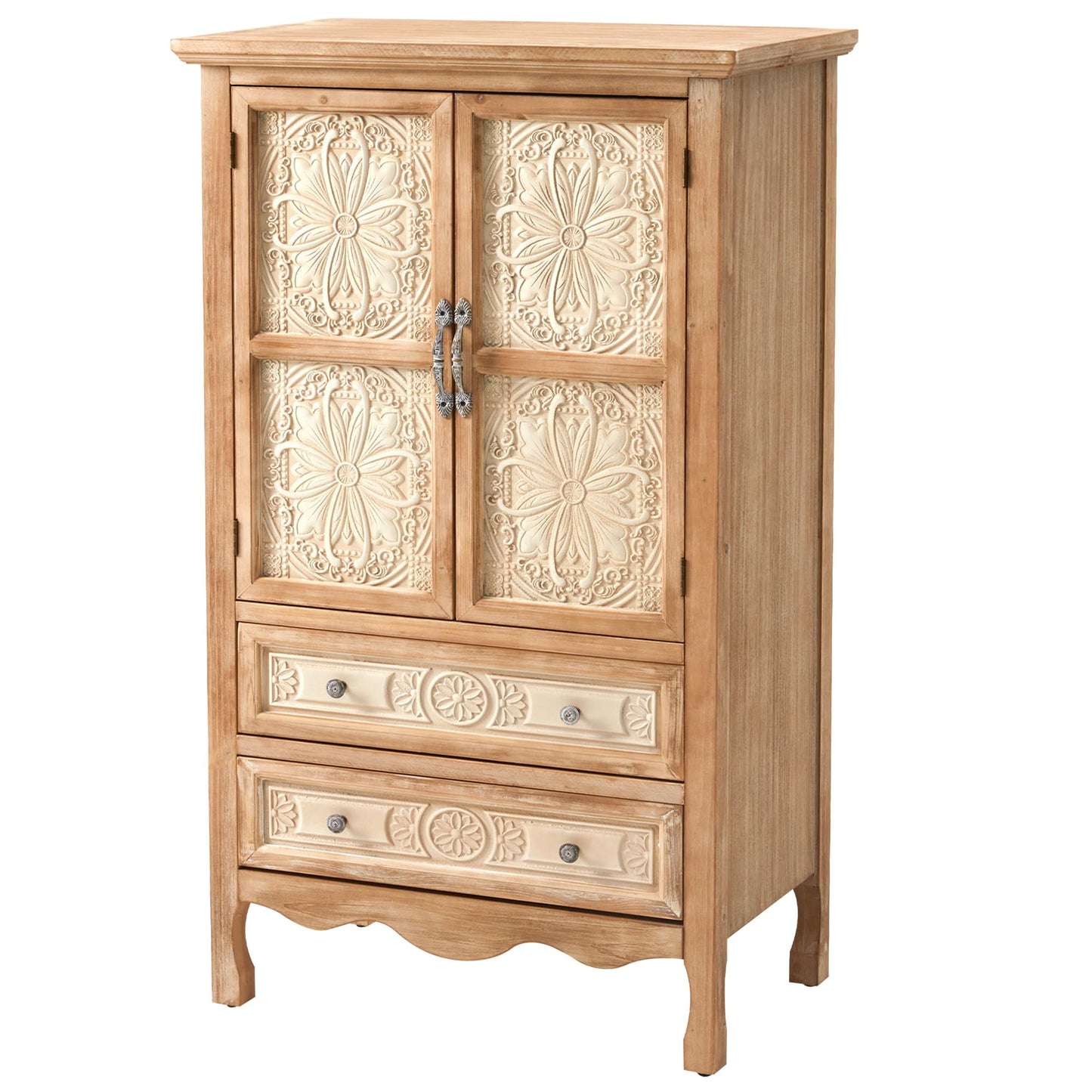 CozyHome Kitchen Pantry Storage Cabinet with 2 Doors and Shelf, 48'' Kitchen Pantry Cabinet with Storage, Accent Wood Cabinet for Kitchen, Dining Room, Living Room