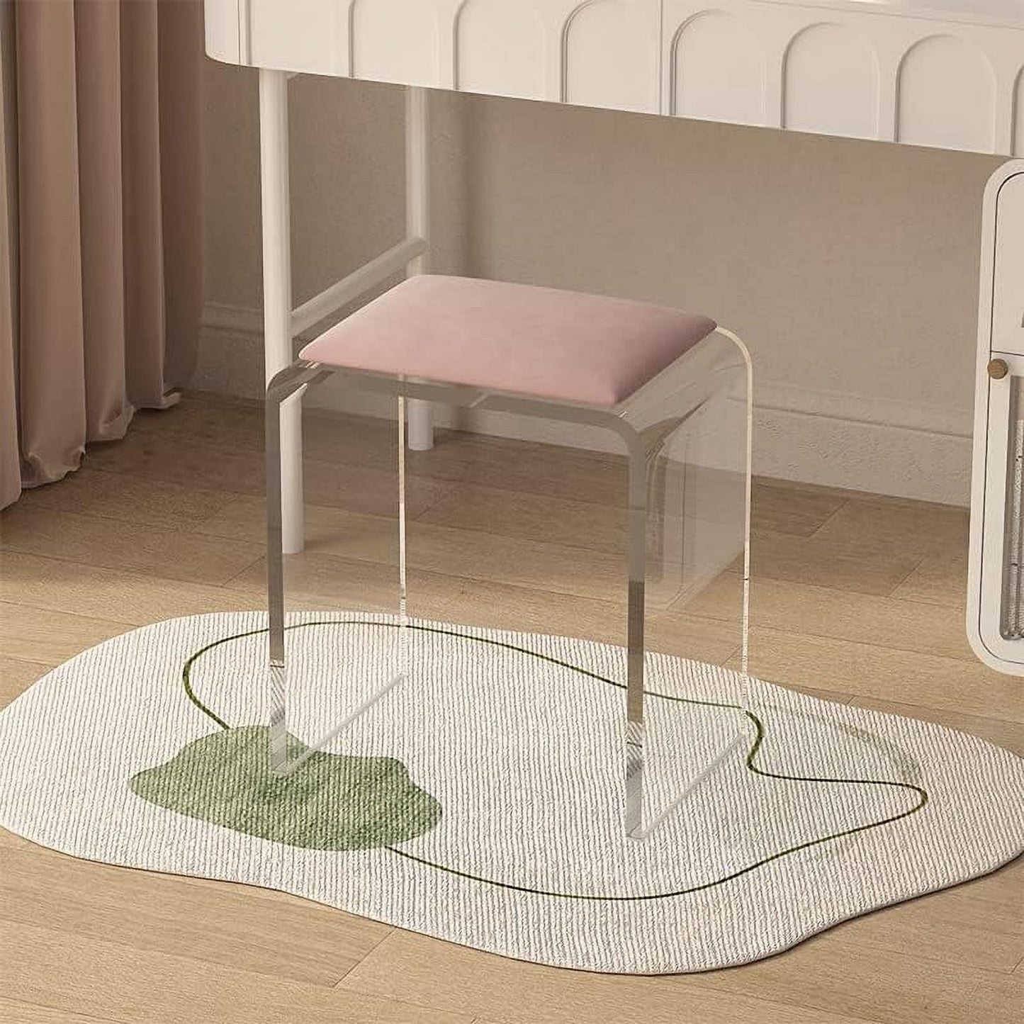 Royalcraft Acrylic clear End Table, Modern Lucite Side Table with Waterfall Edges