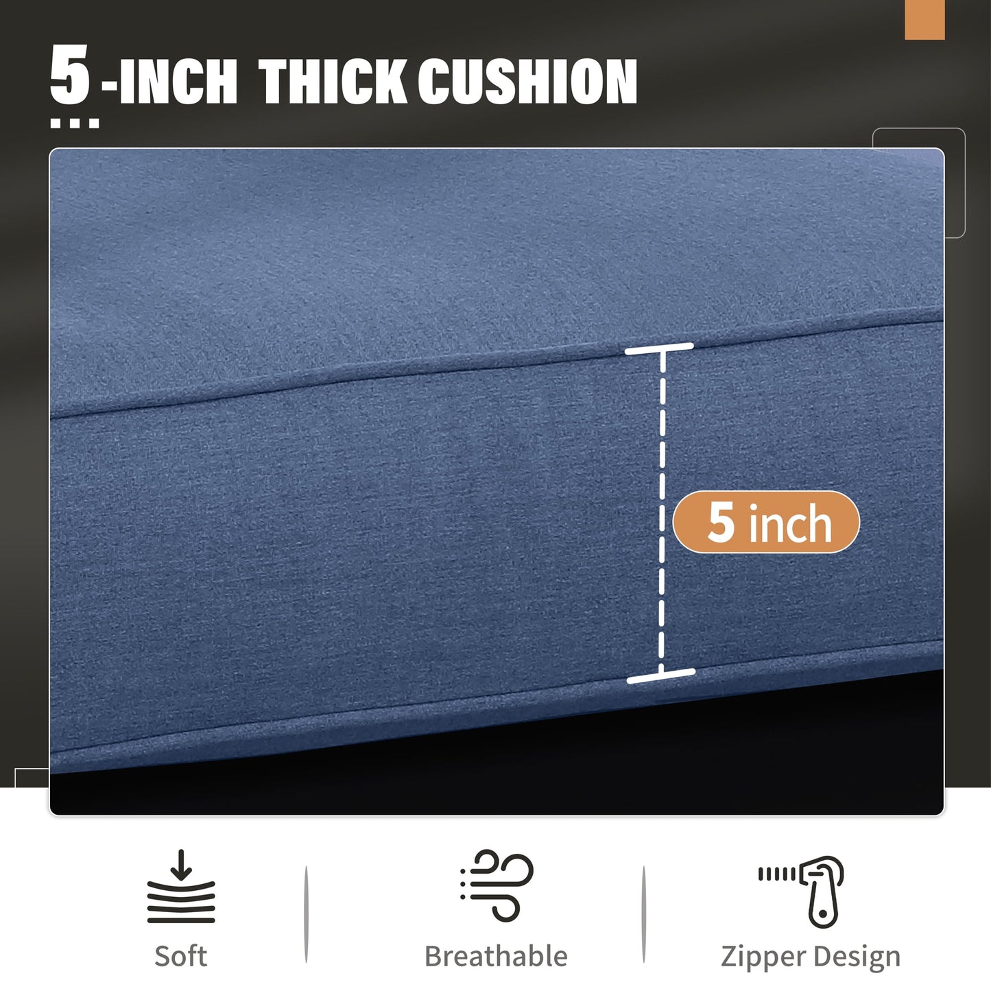 CozyHom 2 Pcs Indoor Outdoor Patio Aluminum Armchair Sofa Furniture Sets, Outdoor Metal Couch Cozy Chair Garden Armchair Aluminum Armchair Individual Sofa With Cushions, Blue