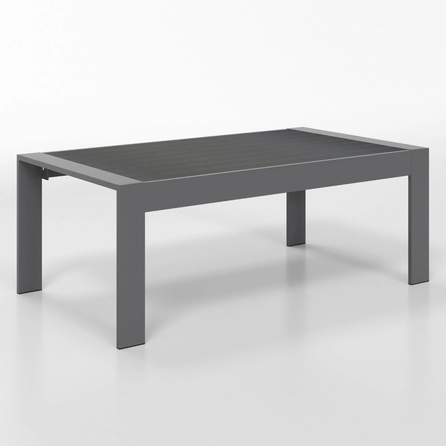 Superjoe Outdoor PatioAluminum Furniture Coffee Table All-Weather Outdoor Metal Coffee Table Modern Rectangle Coffee Table for Balcony Garden, Light Grey