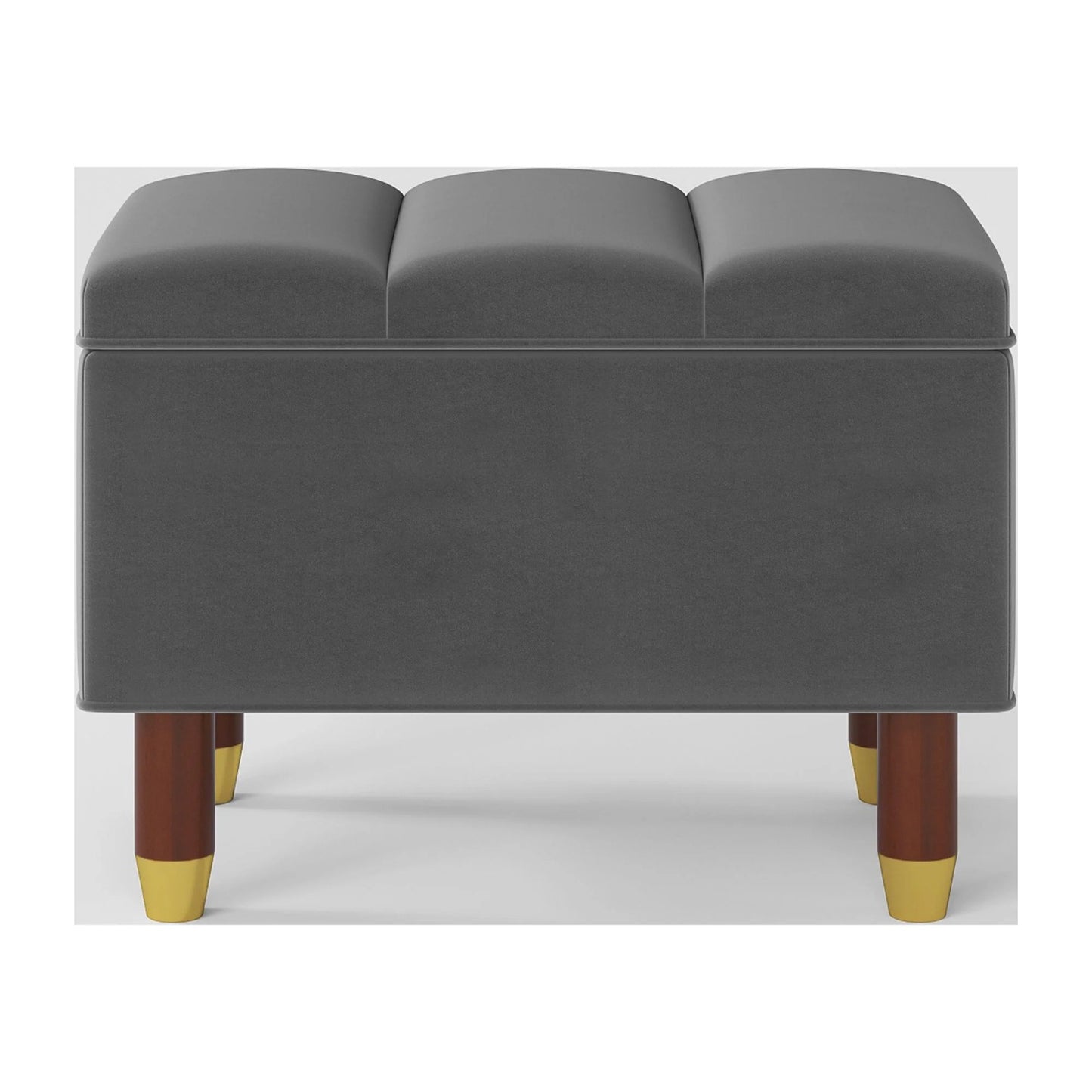 Heynemo Suoperjoe Square Storage Ottoman, Vanity Chair Footstools, Support 300lbs Versatile Seat for Living Room, Bedroom and Entryways, Dark Gray