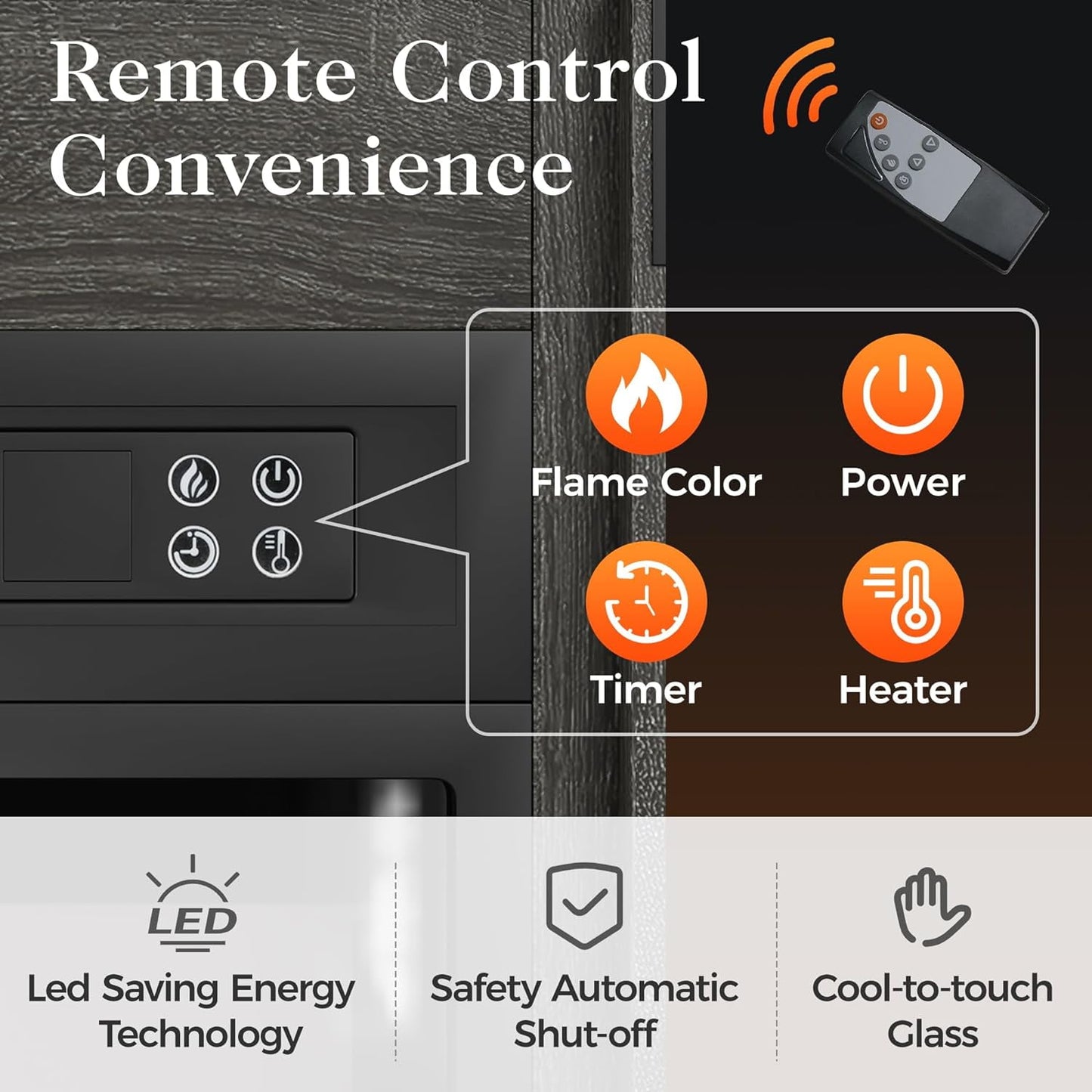 CozyHom 23 Inch Electric Fireplace, Recessed Wall Mounted Electric Fireplace Inserts, Adjustable Flame Colors & Temp Fireplace with Touch Screen and Remote Control