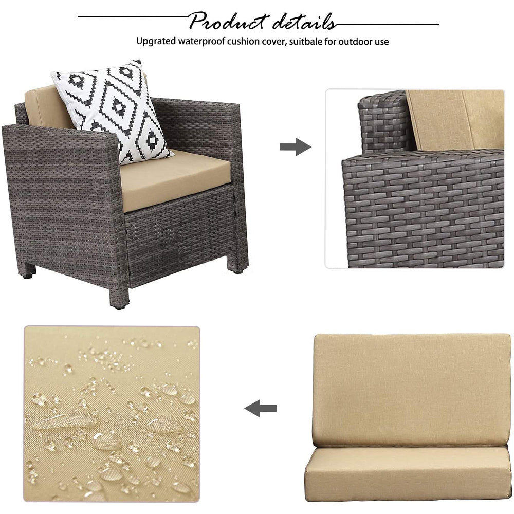 5 Piece Outdoor Wicker Conversation Sets