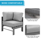 7 Seat Aluminum Patio Set with Coffee Table, Dark Gray Cushions - Sunvivi