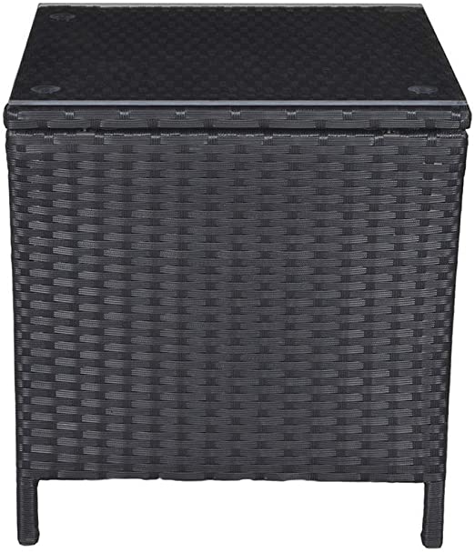 Black Square Side Conversation Table - Sunvivi