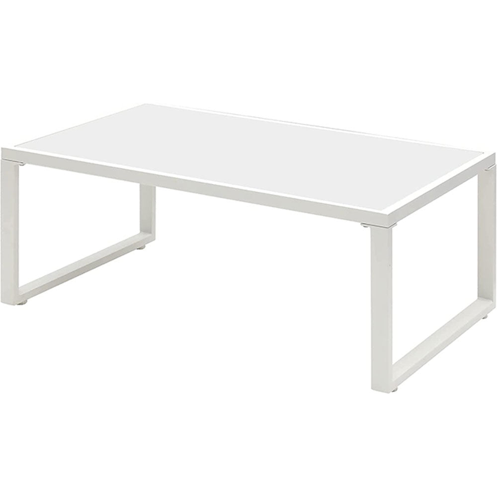 Patio Furniture Coffee Table, All-Weather Outdoor Aluminum Rectangle Coffee Table