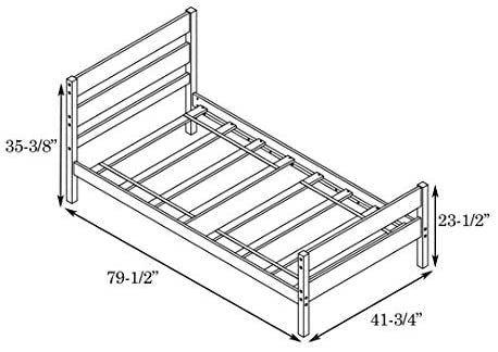 Twin Bed Frame Wood Platform Captains Bed, Dark Brown