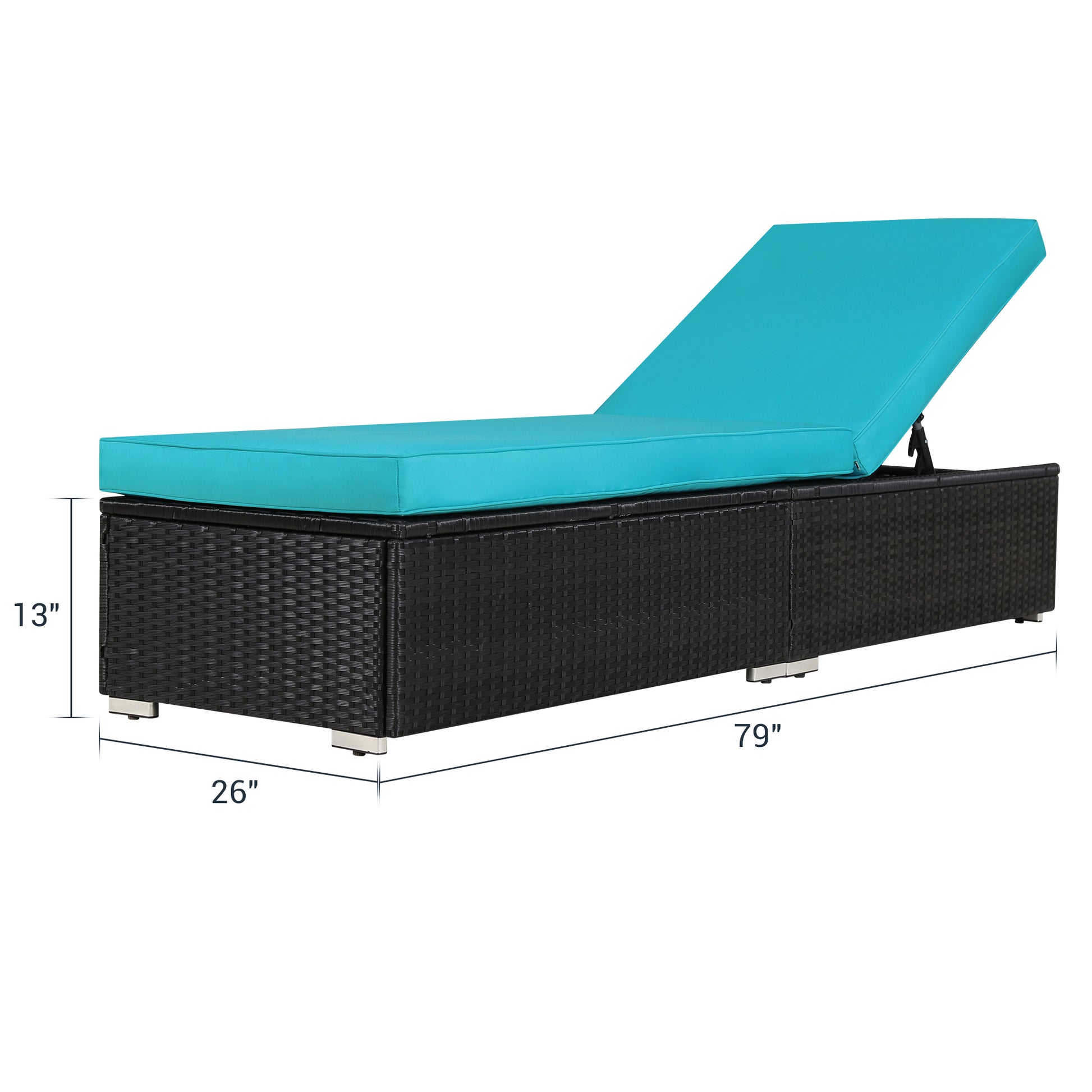Lounge Wicker Chair, Blue Cushion - Sunvivi