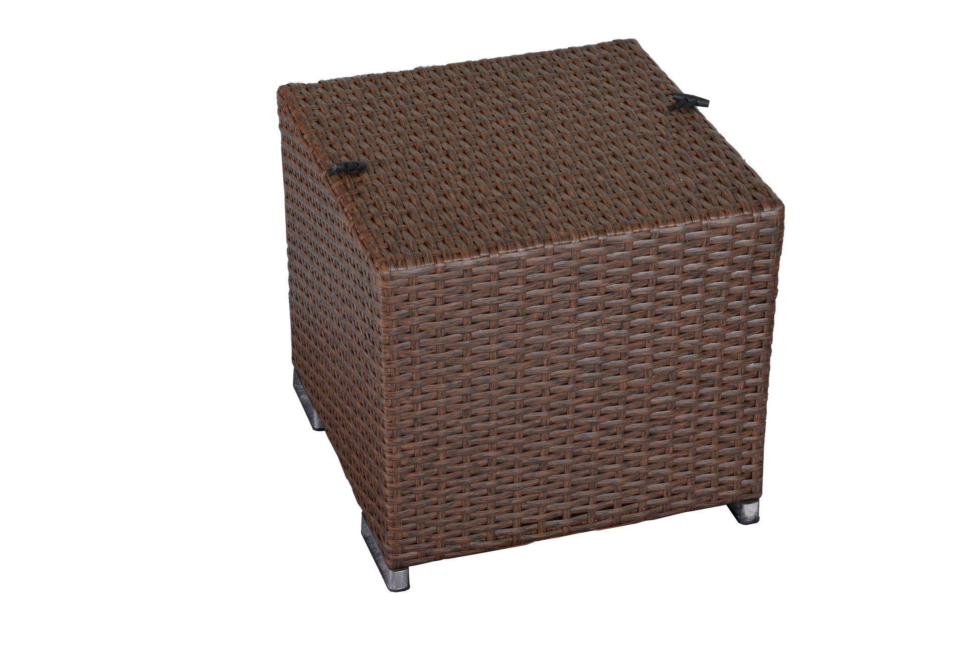 2 Pieces Rattan Ottoman, Beige Cushion - Sunvivi