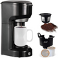 Single Serve Coffee Maker for Pods and Ground Coffee 14 OZ Reservoir
