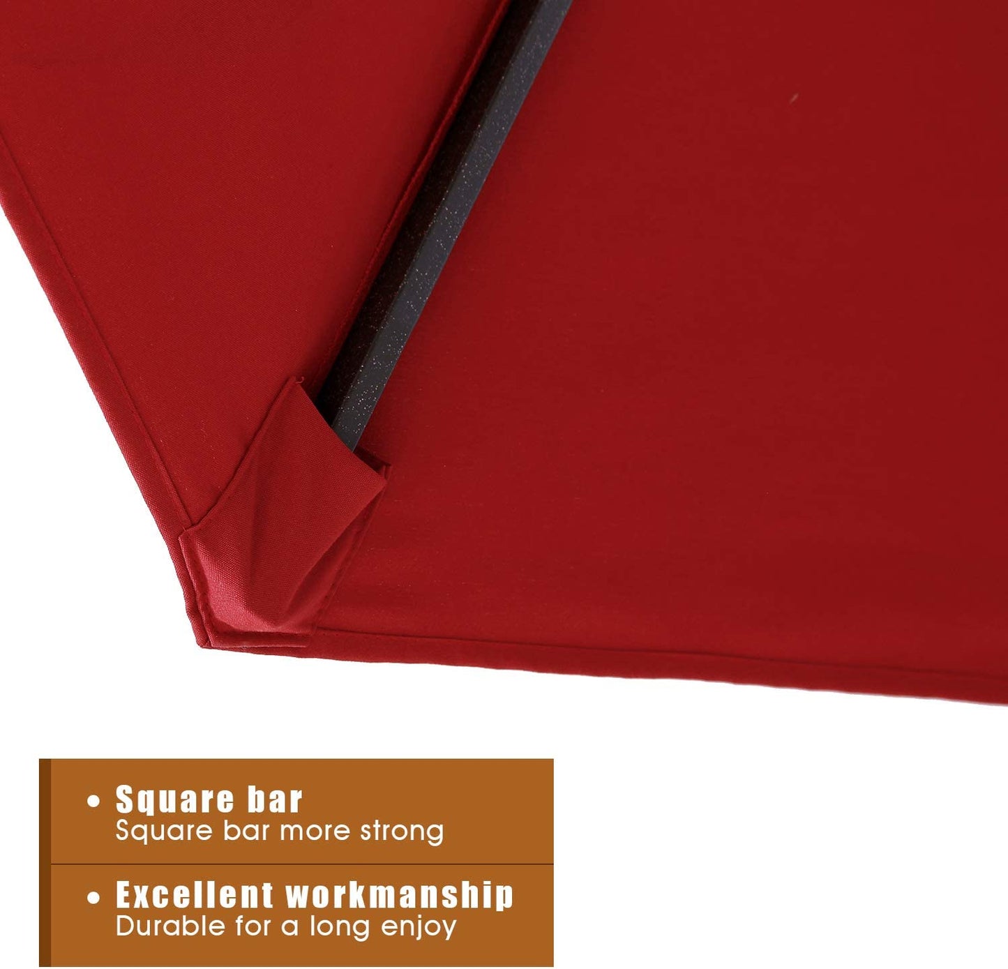 6.5x10 ft Rectangular Patio Umbrella Outdoor Market Table Umbrella