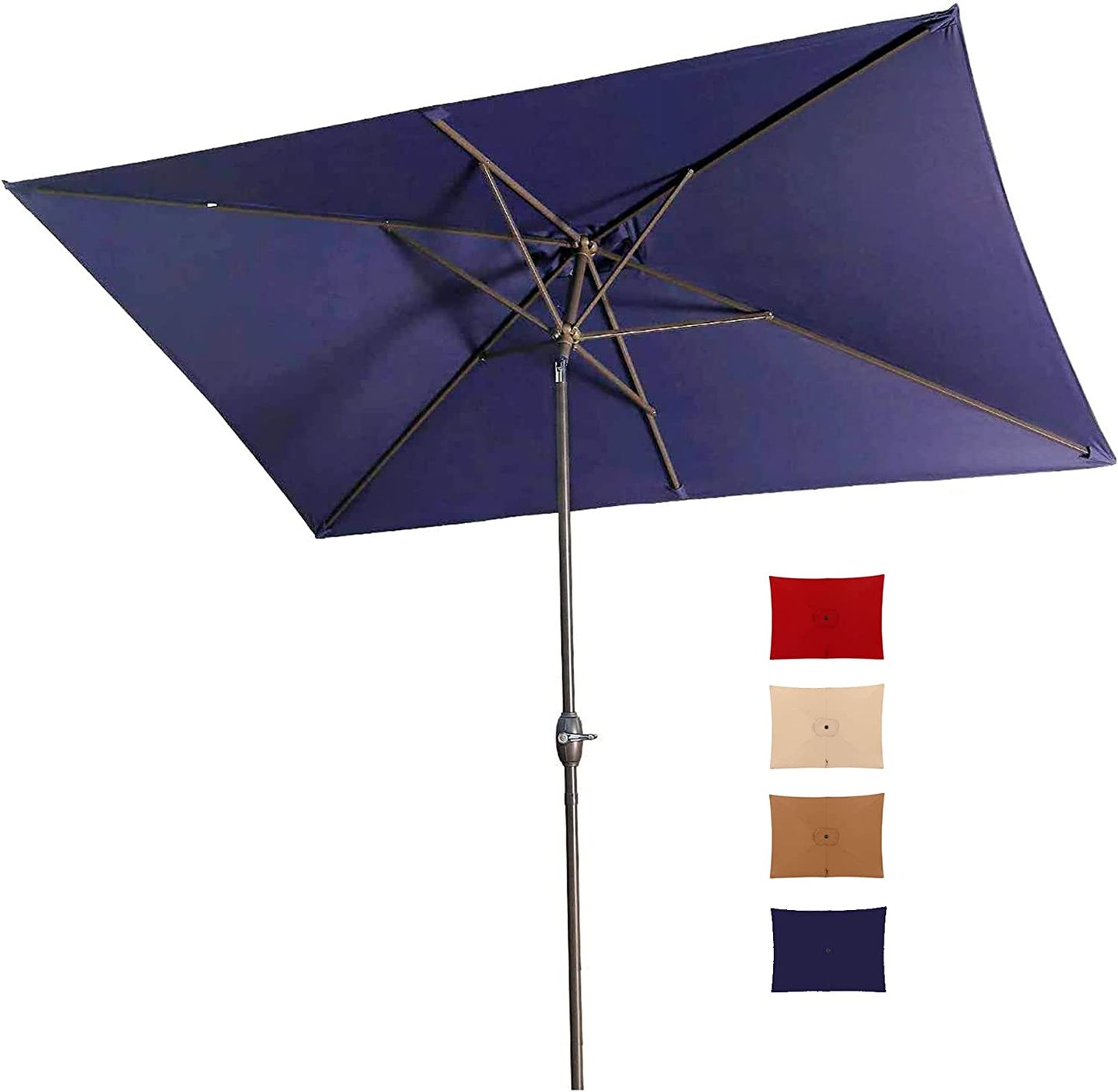 6.5x10 ft Rectangular Patio Umbrella Outdoor Market Table Umbrella