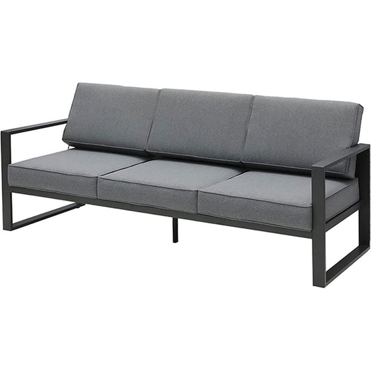 3-Seat Aluminum Patio Furniture Sofa, All-Weather Modern Metal Outdoor Couch