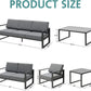 6 Pieces Aluminum Patio Furniture Set, All-Weather Outdoor Couch Conversation Set Modern Metal Sectional Sofa