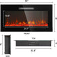 Electric Fireplace Logs Set Heater Realistic Ember Bed for Indoor Use 36Inch