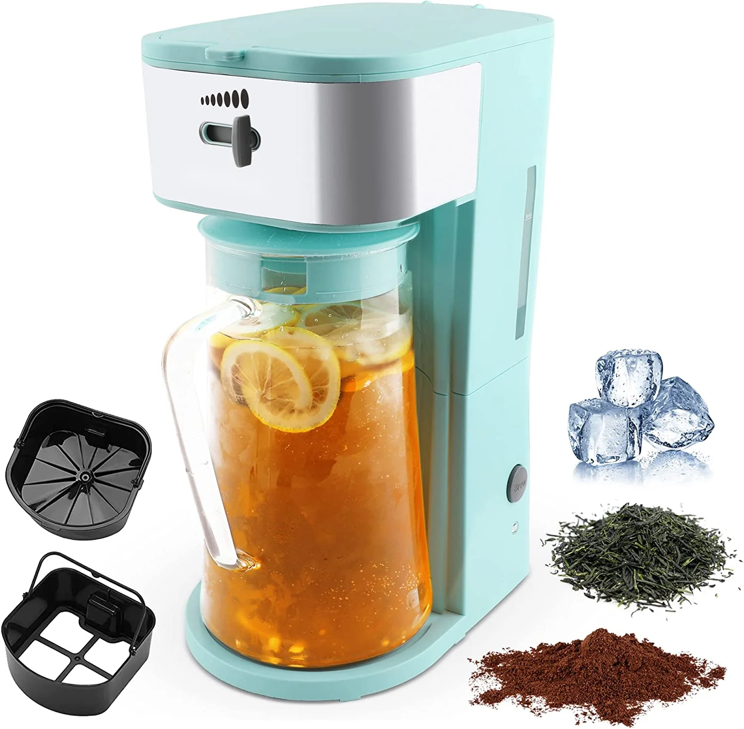 Iced Tea Maker with Upgrade 3 Quart Infusion Glass Pitcher,Ice Tea