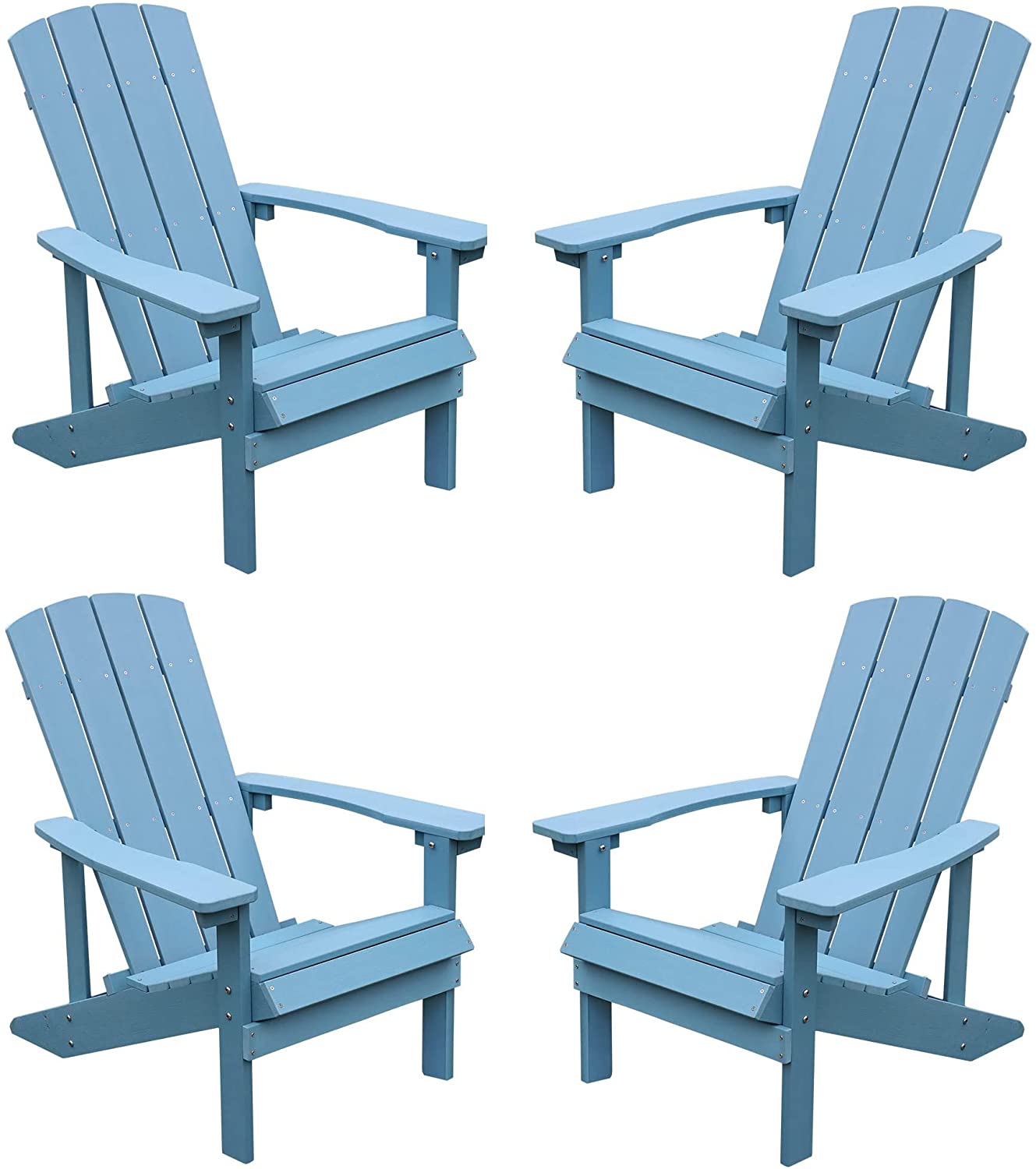 Adirondack Chairs Set of 4, Non-Fade&Maintenance-Free