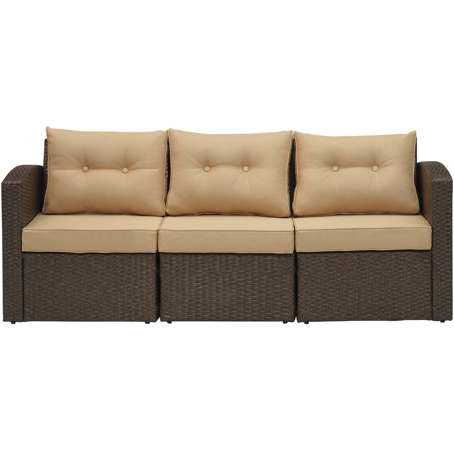 Royalcraft Outdoor Patio Furniture,10 Pieces All-Weather Patio Conversation Set Wicker Sectional Sofa with Non-slip Cushions,Aluminum Frame,Grey