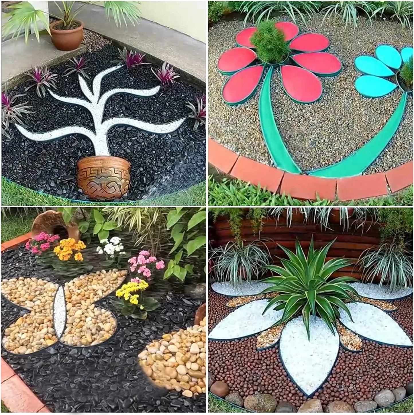 Landscape Edging Kit Garden Border Edging Plastic with Connectors Scissors
