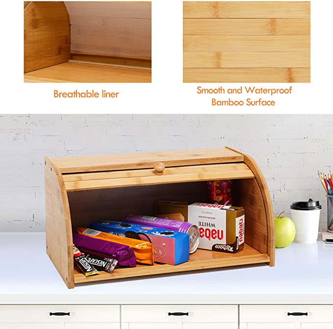 1 Layer Bamboo Bread Box - Sunvivi