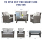 4 Piece Patio Furniture Set with Coffee Table