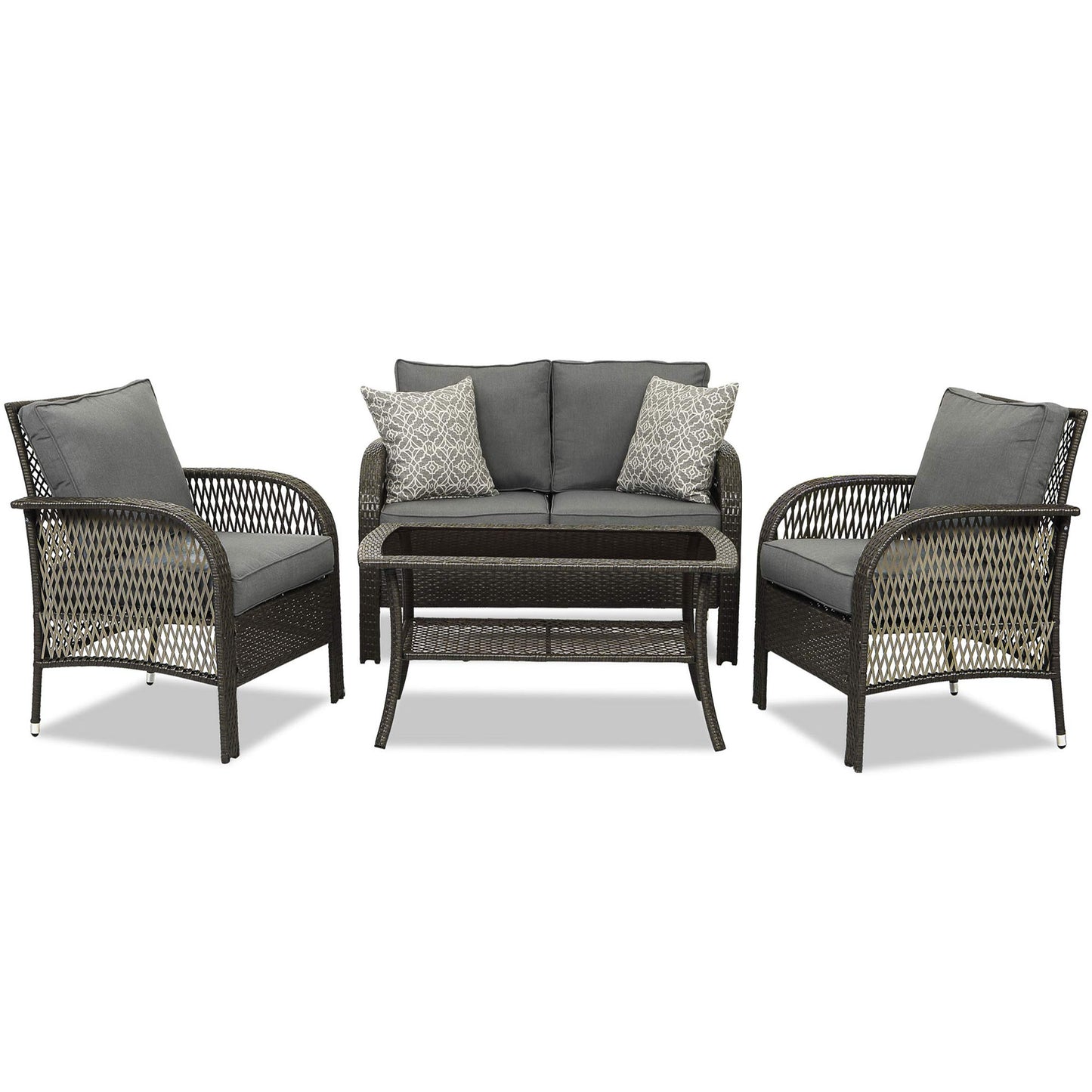 4 Pieces All Weather Patio Conversation Sets