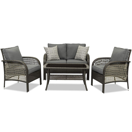 4 Pieces All Weather Patio Conversation Sets