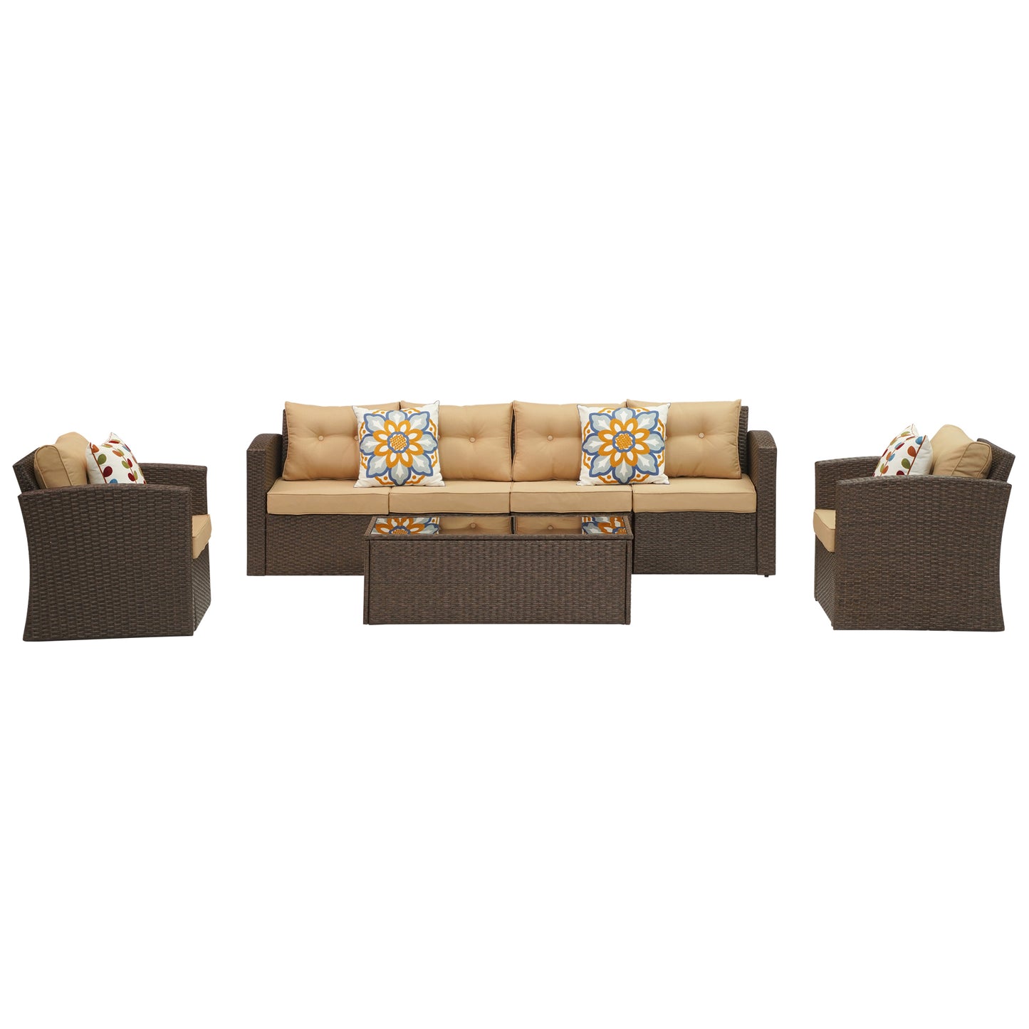 Royalcraft Outdoor Patio Furniture,10 Pieces All-Weather Patio Conversation Set Wicker Sectional Sofa with Non-slip Cushions,Aluminum Frame,Grey