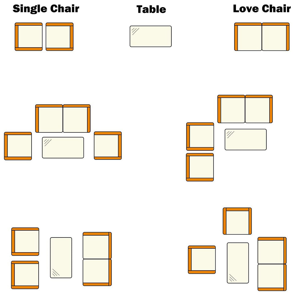 5 Piece Outdoor Wicker Conversation Sets