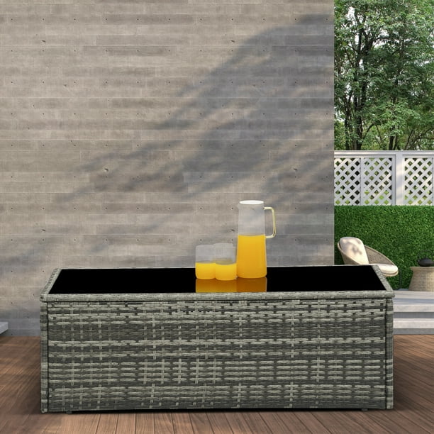 Royalcraft Outdoor Patio Furniture,10 Pieces All-Weather Patio Conversation Set Wicker Sectional Sofa with Non-slip Cushions,Aluminum Frame,Grey