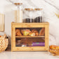 Bamboo Bread Box 2-Layer Large Capacity Countertop Bread Food Storage Bin