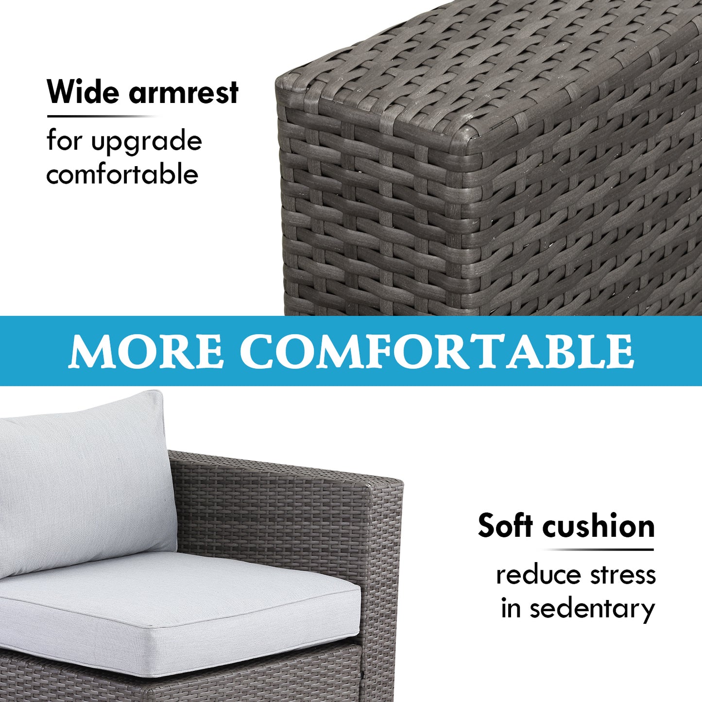 8 Piece Wicker Patio Furniture Sets with Cushion